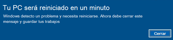 Como Solucionar El Mensaje De Windows 10 Tu Pc Será Reiniciado En Un Minuto 3139